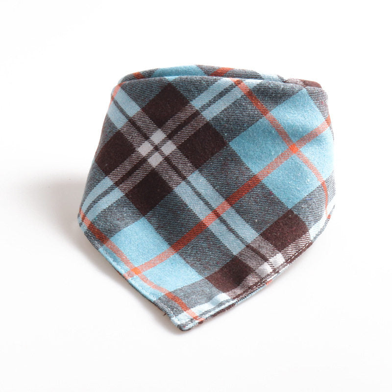 Dog And Cat Plaid Double-layer Thickened Pet Bib For Dogs