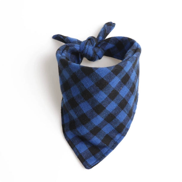 Dog And Cat Plaid Double-layer Thickened Pet Bib For Dogs