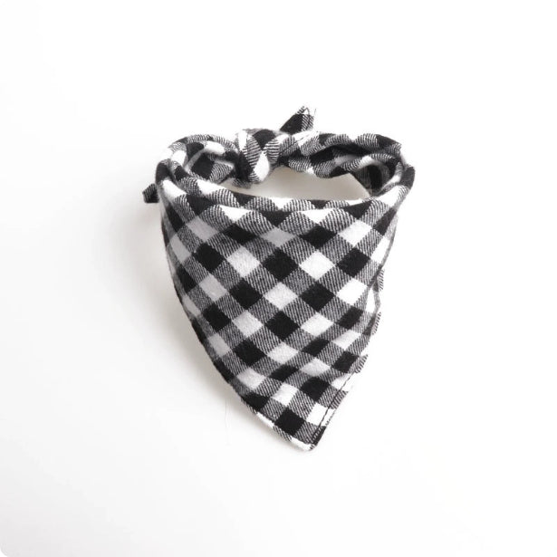 Dog And Cat Plaid Double-layer Thickened Pet Bib For Dogs