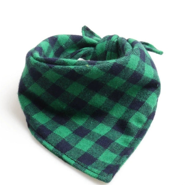 Dog And Cat Plaid Double-layer Thickened Pet Bib For Dogs