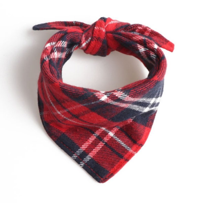 Dog And Cat Plaid Double-layer Thickened Pet Bib For Dogs